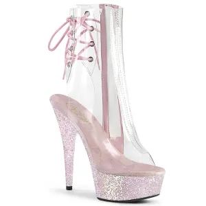 DELIGHT-1018C Pleaser Clear/Opal Multi Glitter Sexy Platform Shoes (Pole Dancing Heels)