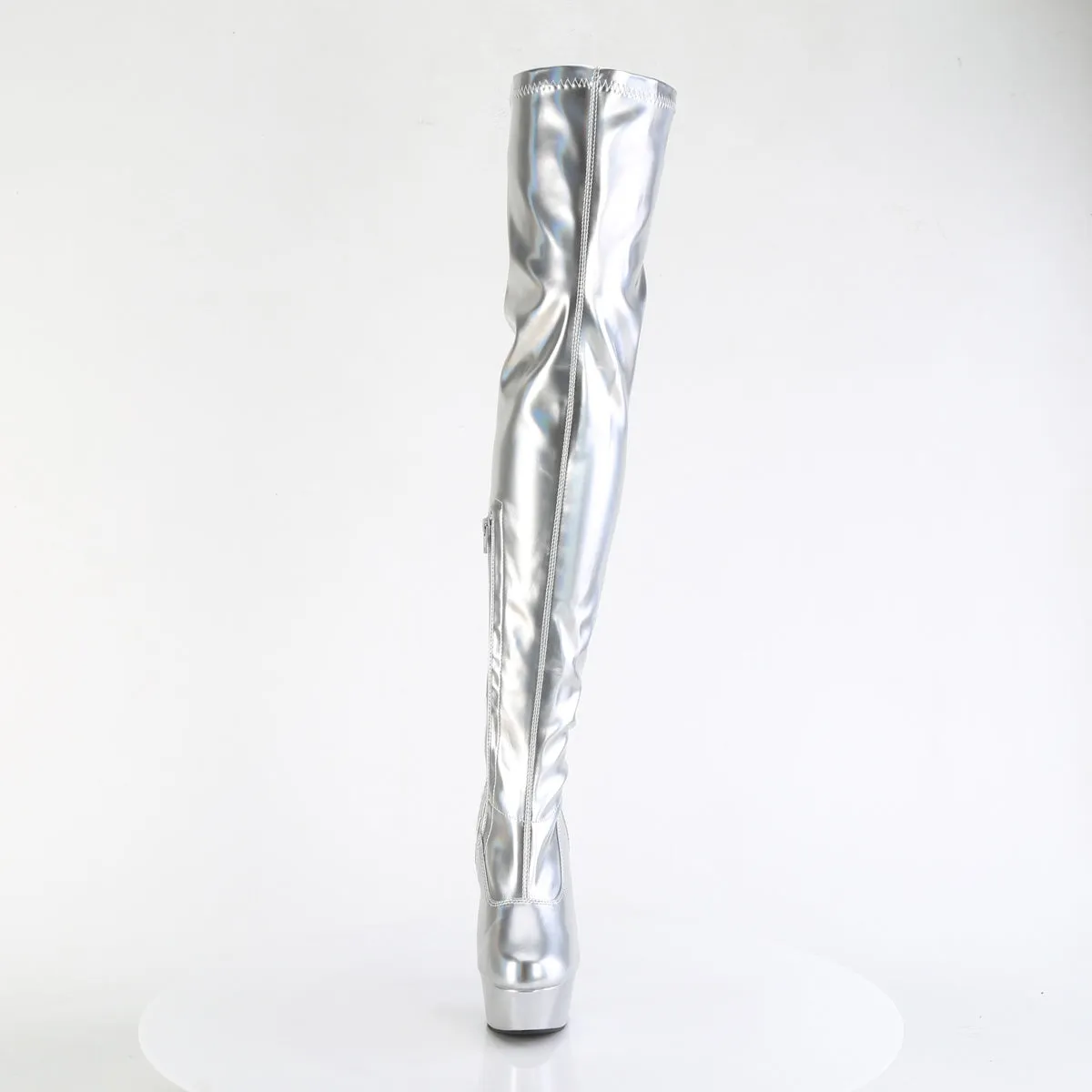 DELIGHT-3000HWR Pleaser Silver Hologram Sexy Platform Shoes (Pole Dancing Heels)