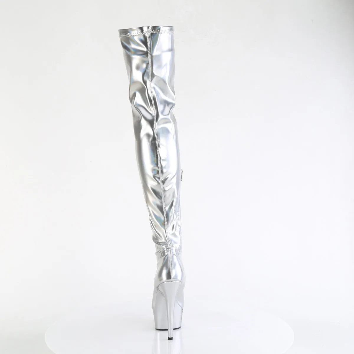 DELIGHT-3000HWR Pleaser Silver Hologram Sexy Platform Shoes (Pole Dancing Heels)
