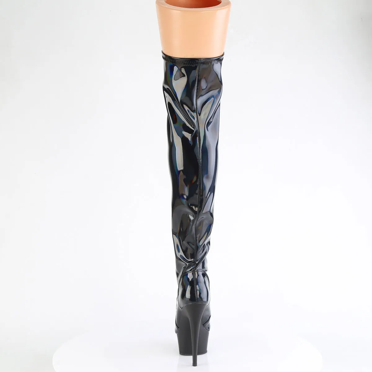 DELIGHT-3029 Pleaser Black Hologram Sexy Platform Shoes (Pole Dancing Heels)