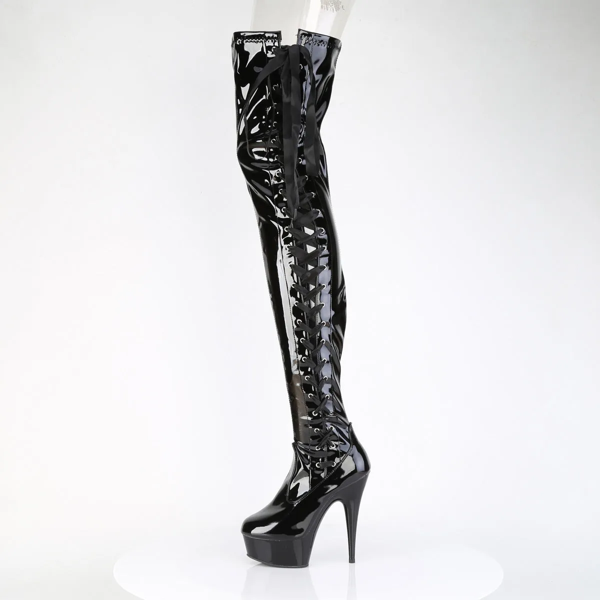 DELIGHT-4050 Pleaser Black Patent Sexy Platform Shoes (Pole Dancing Heels)
