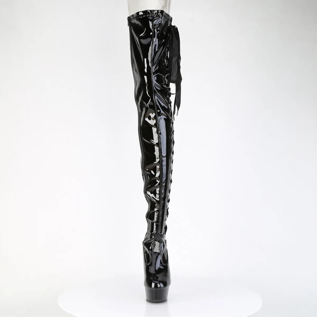 DELIGHT-4050 Pleaser Black Patent Sexy Platform Shoes (Pole Dancing Heels)