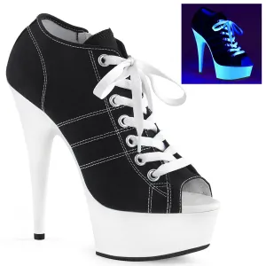DELIGHT-600SK-01 Pleaser Black Canvas Sexy Platform Shoes (Pole Dancing Heels)