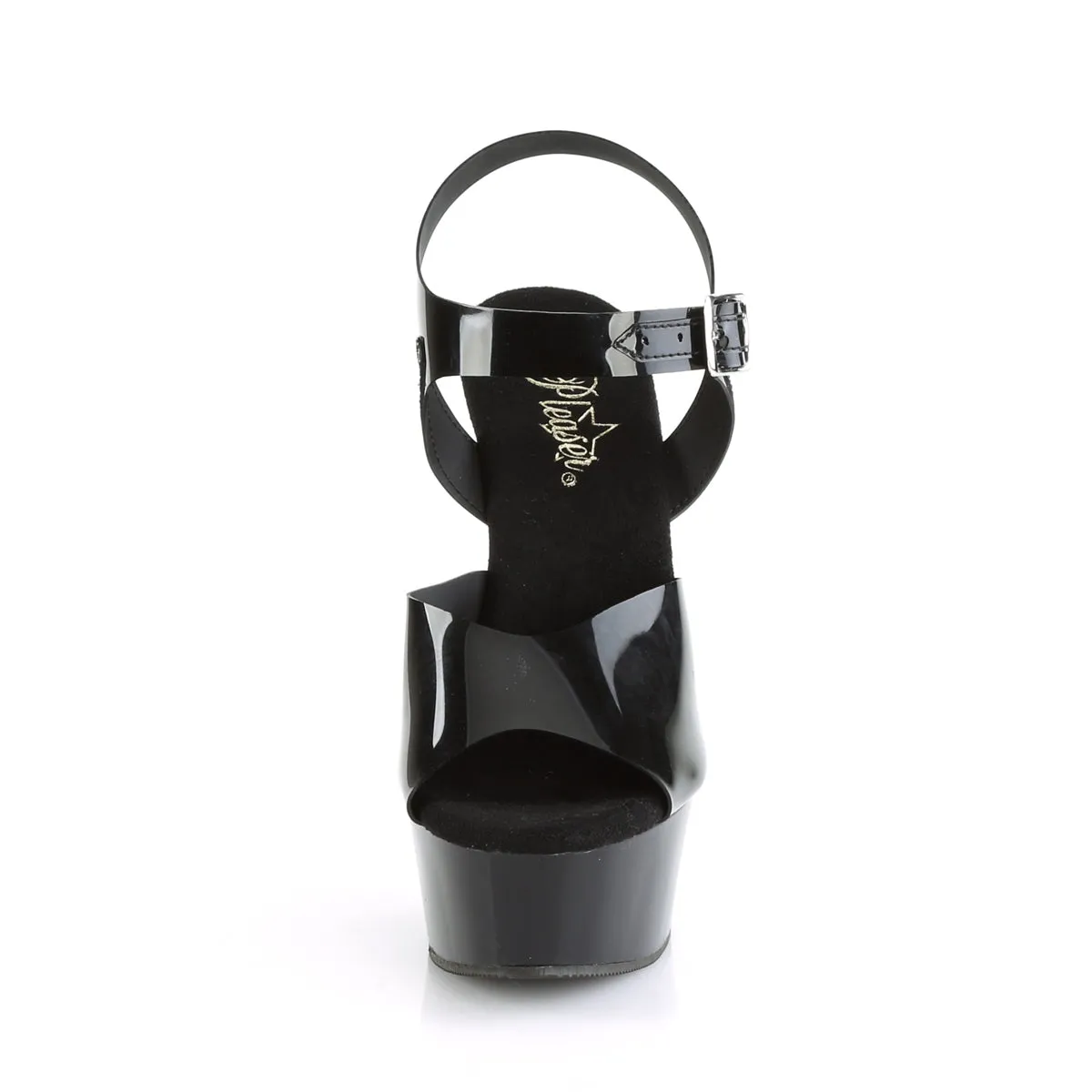 DELIGHT-608N Pleaser Black (Jelly-Like) TPU Sexy Platform Shoes (Pole Dancing Heels)