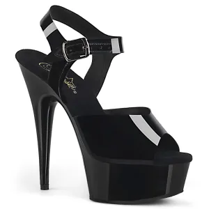 DELIGHT-608N Pleaser Black (Jelly-Like) TPU Sexy Platform Shoes (Pole Dancing Heels)
