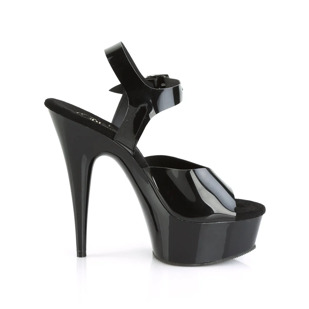 DELIGHT-608N Pleaser Black (Jelly-Like) TPU Sexy Platform Shoes (Pole Dancing Heels)
