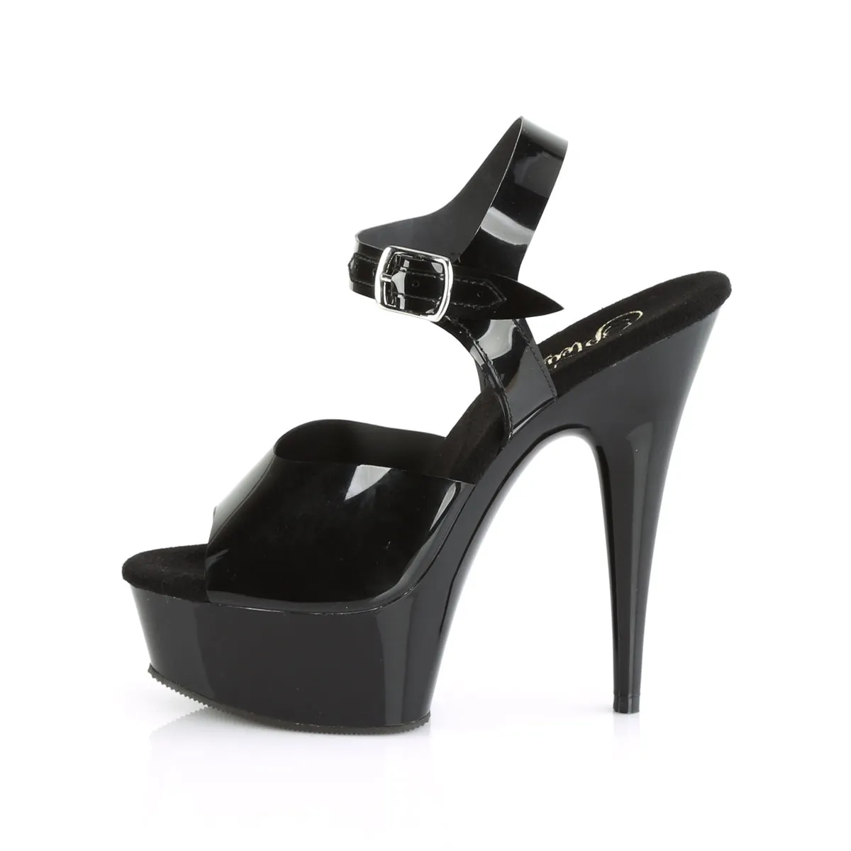 DELIGHT-608N Pleaser Black (Jelly-Like) TPU Sexy Platform Shoes (Pole Dancing Heels)