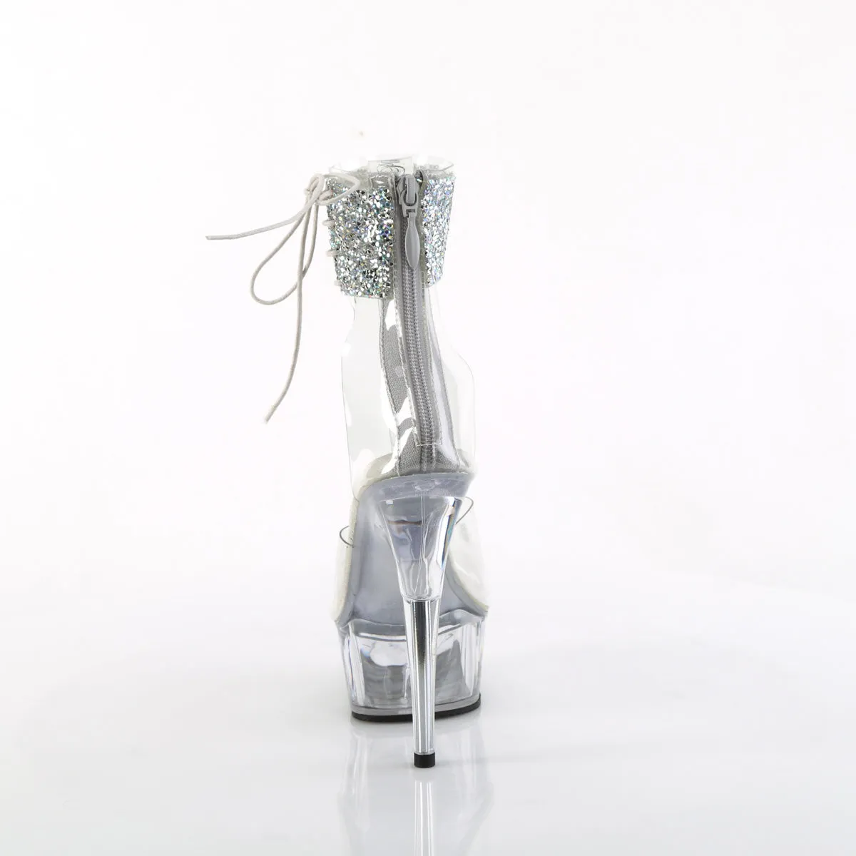 DELIGHT-624RS-02 Pleaser Clear/Silver Sexy Platform Shoes (Pole Dancing Heels)
