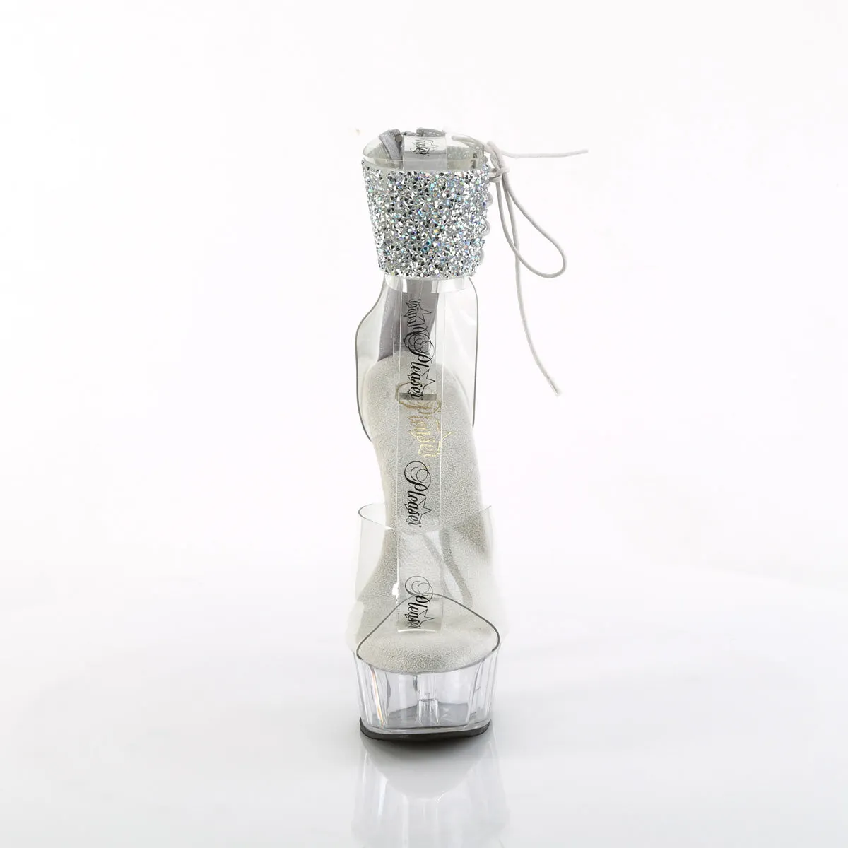 DELIGHT-624RS-02 Pleaser Clear/Silver Sexy Platform Shoes (Pole Dancing Heels)
