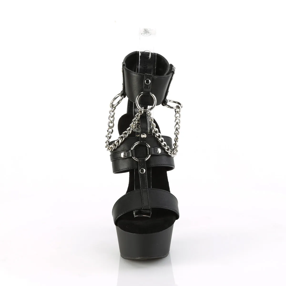 DELIGHT-661 Pleaser Black Faux Leather Sexy Platform Shoes (Pole Dancing Heels)