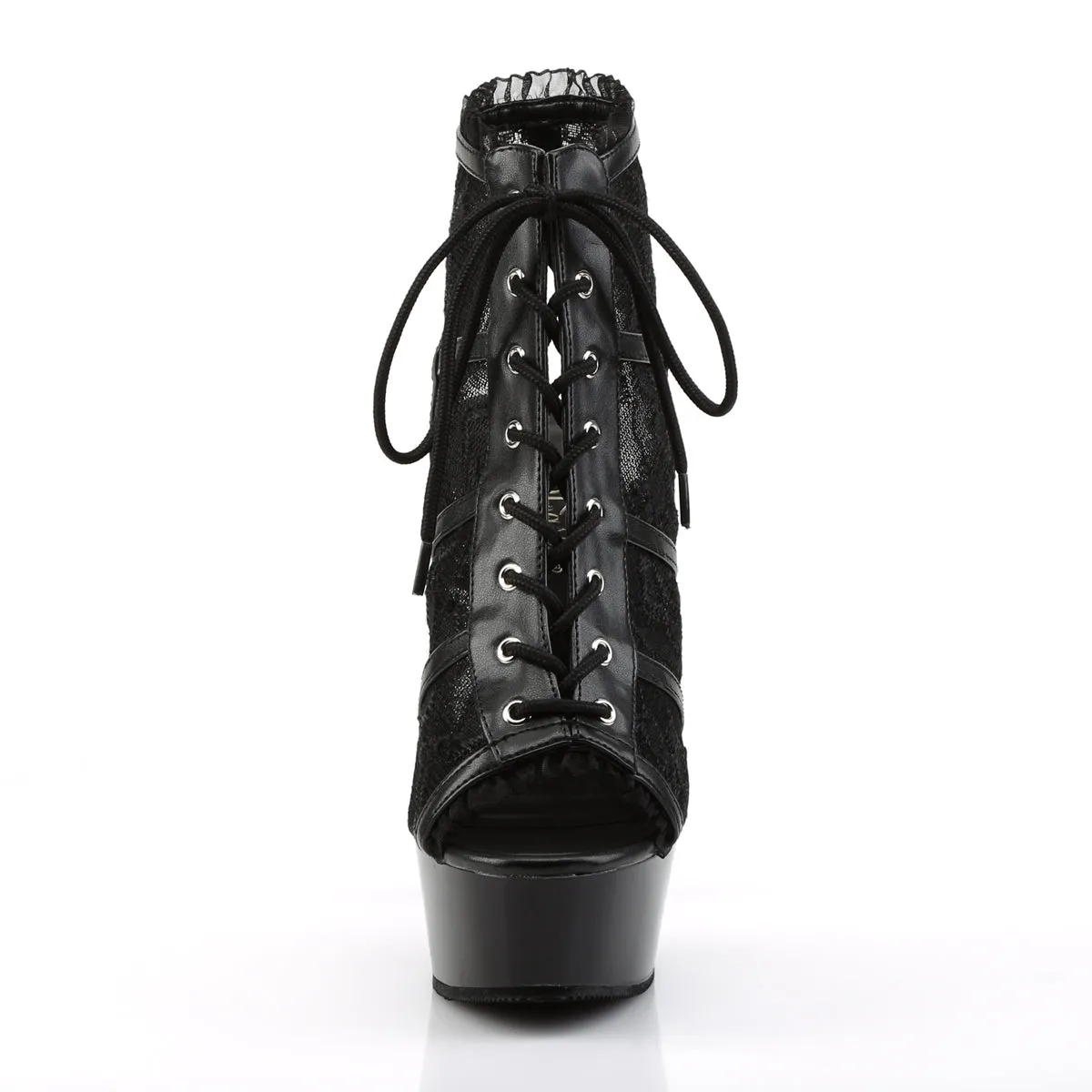 DELIGHT-696LC Pleaser Black Mesh Sexy Platform Shoes (Pole Dancing Heels)