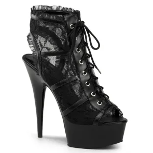 DELIGHT-696LC Pleaser Black Mesh Sexy Platform Shoes (Pole Dancing Heels)