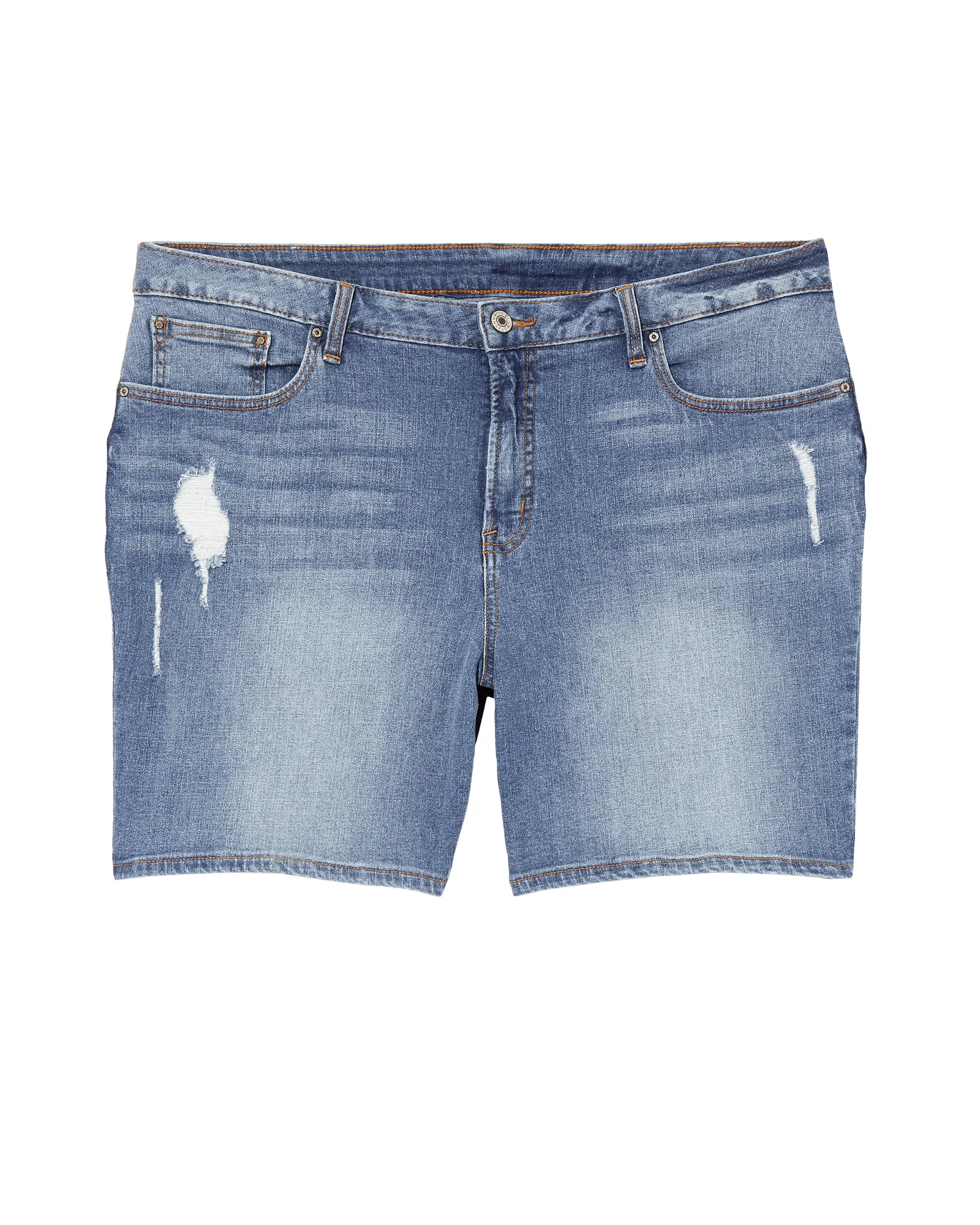 Delmar Destructed Boyfriend Shorts | Light Wash