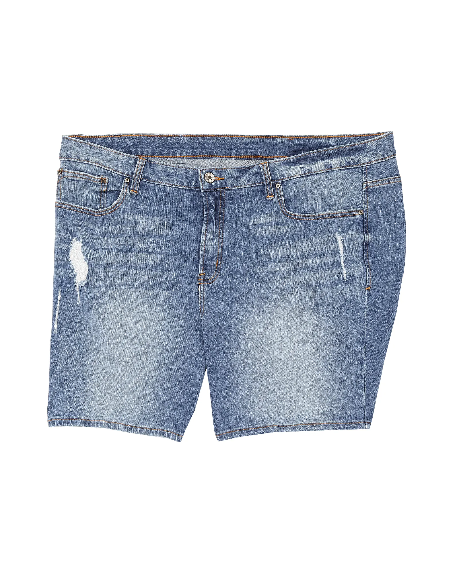 Delmar Destructed Boyfriend Shorts | Light Wash