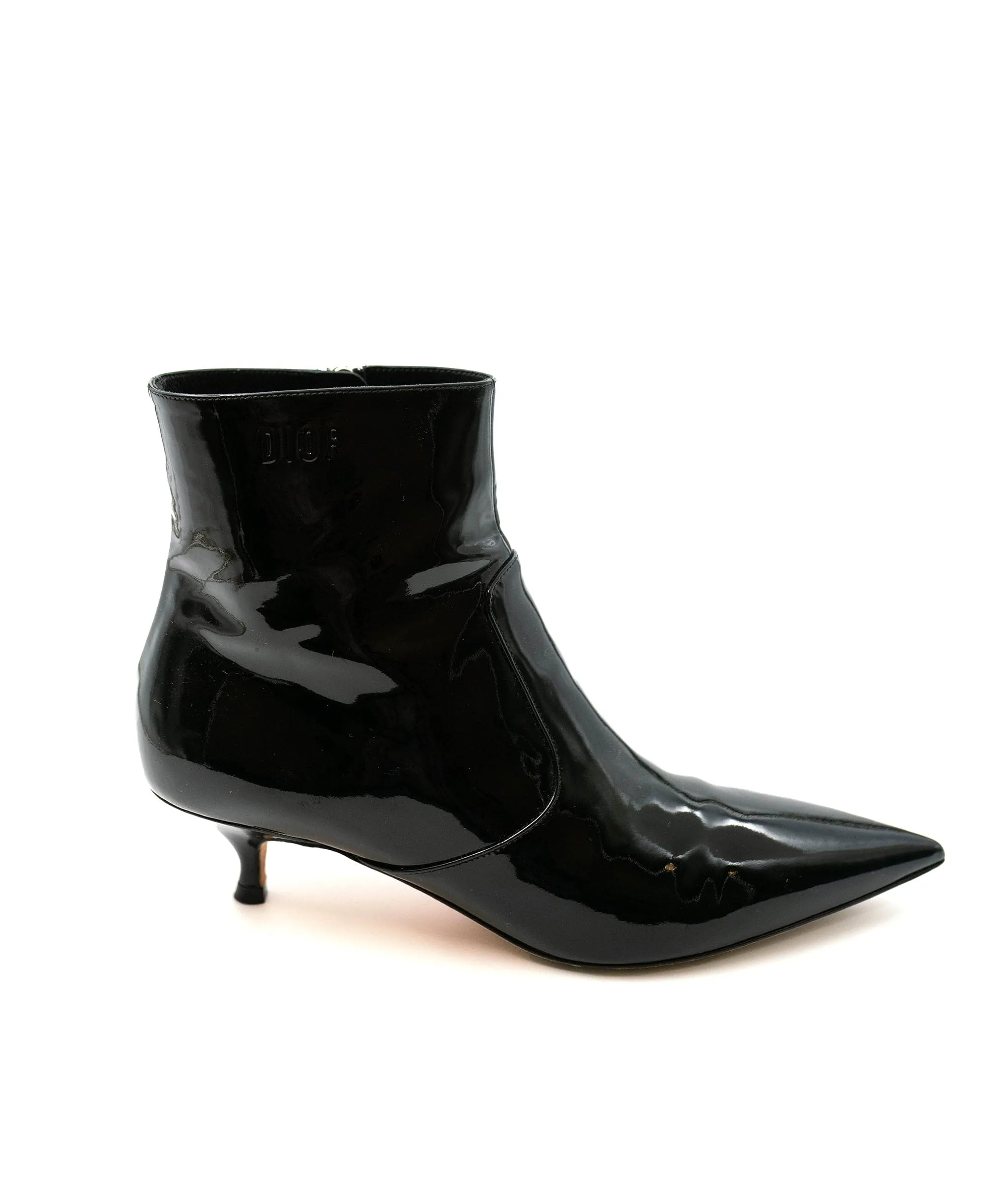 Dior Beat Patent Calfskin Black Boots Size 37.5 CW6476