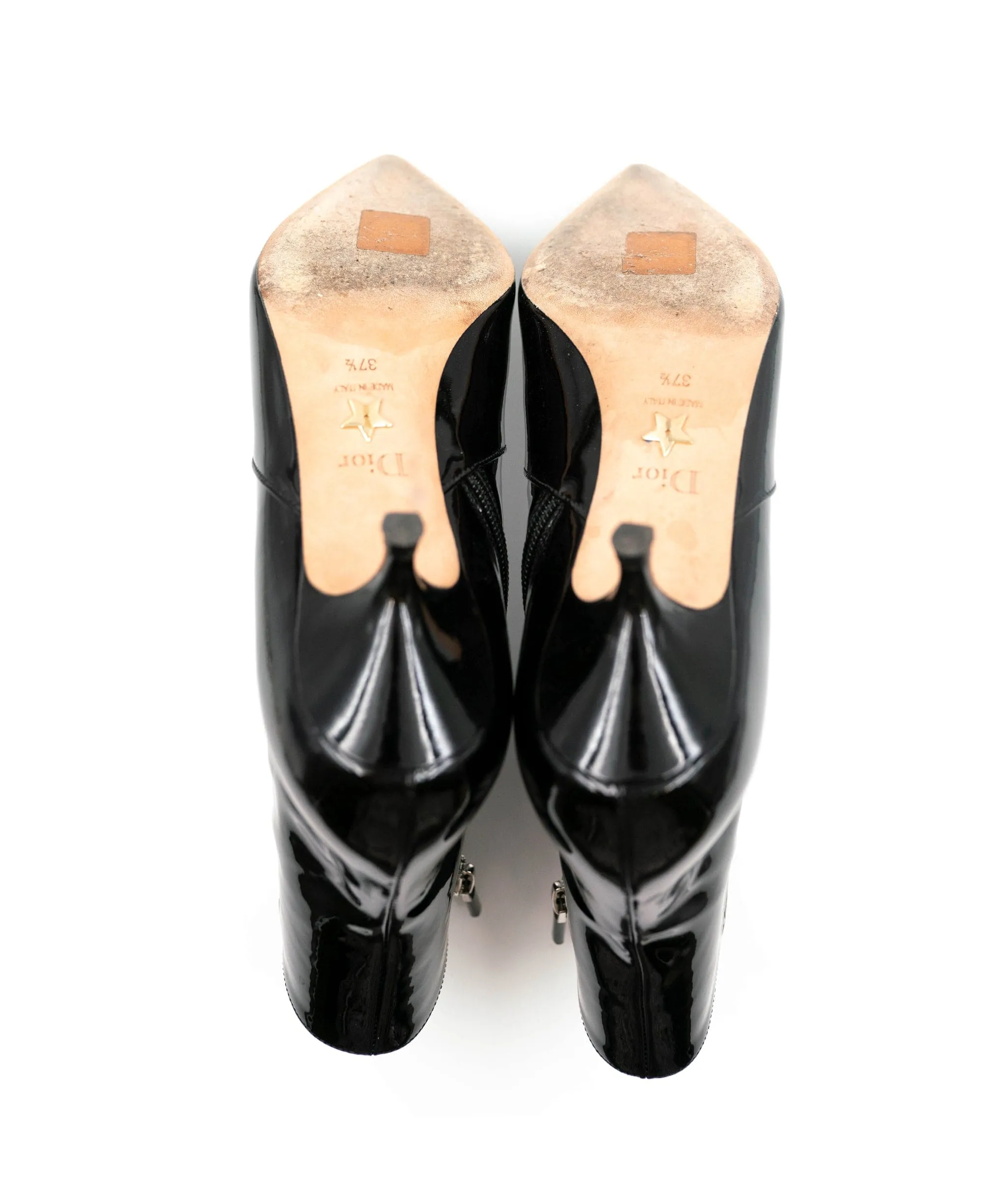 Dior Beat Patent Calfskin Black Boots Size 37.5 CW6476
