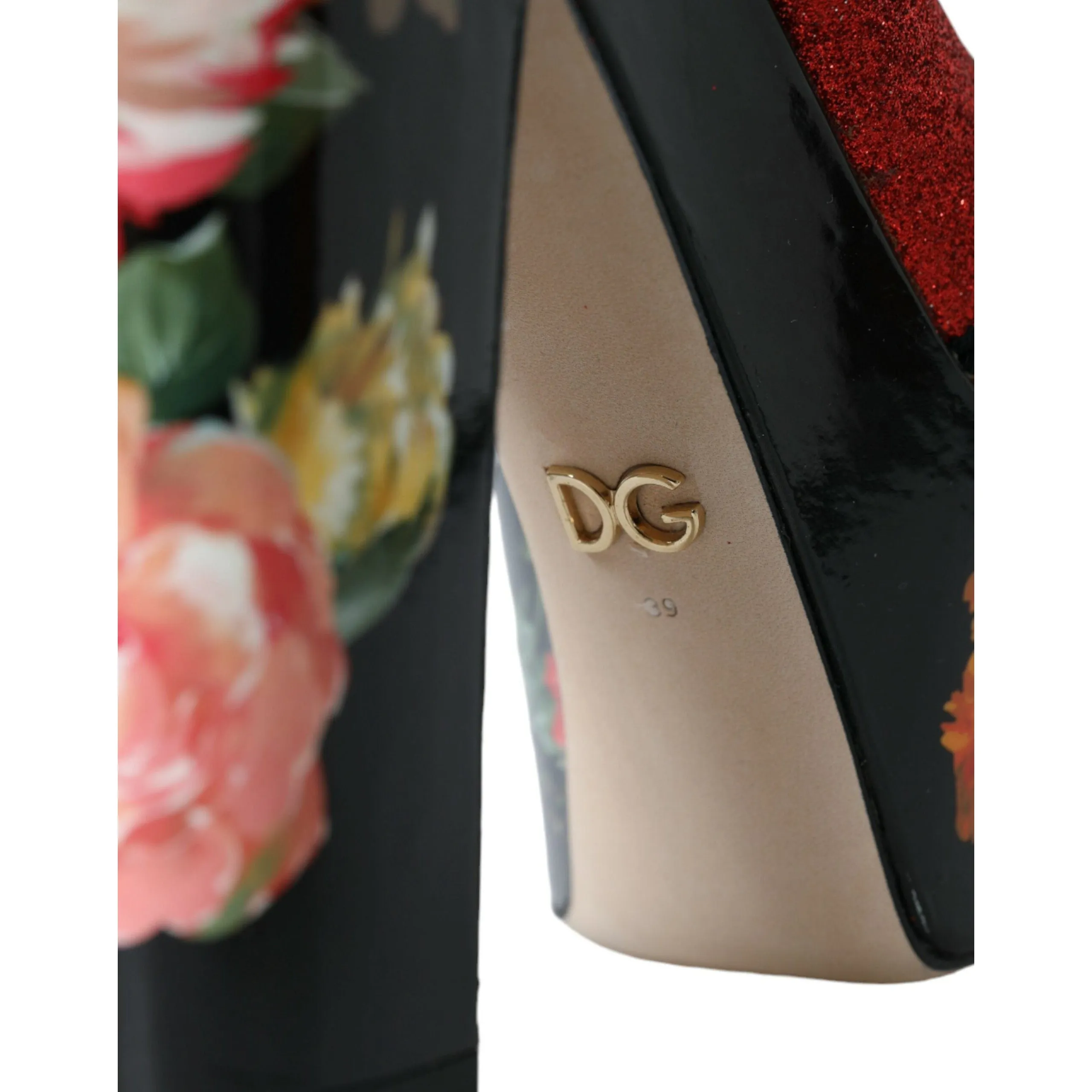 Dolce & Gabbana Multicolor Floral Crystal Platform Sandals Shoes
