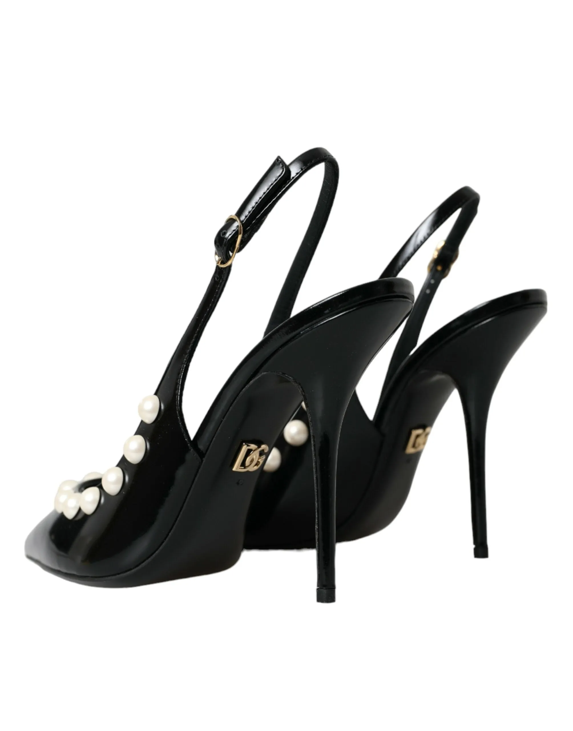 Dolce & Gabbana Slingback Pumps In Black Leather