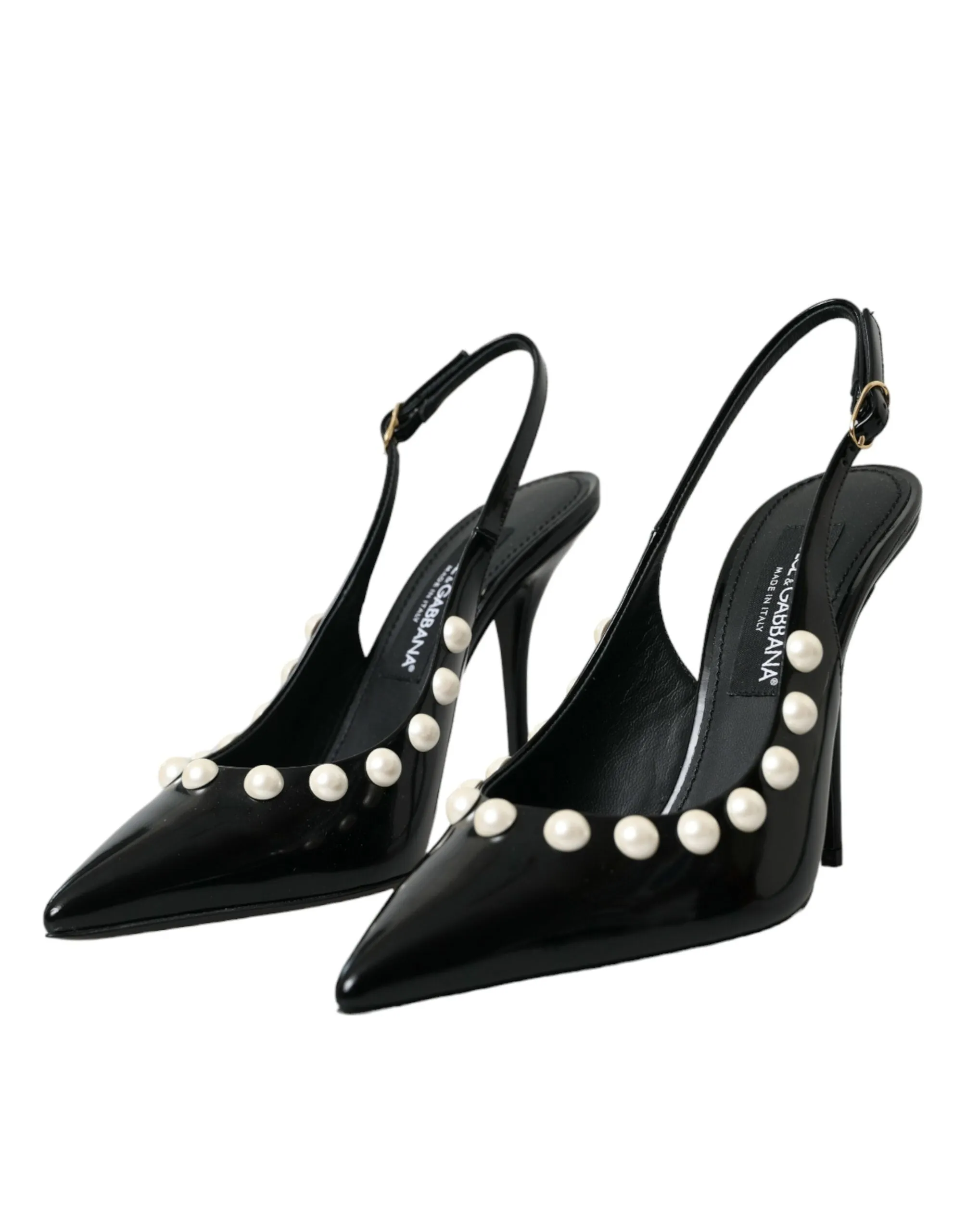 Dolce & Gabbana Slingback Pumps In Black Leather