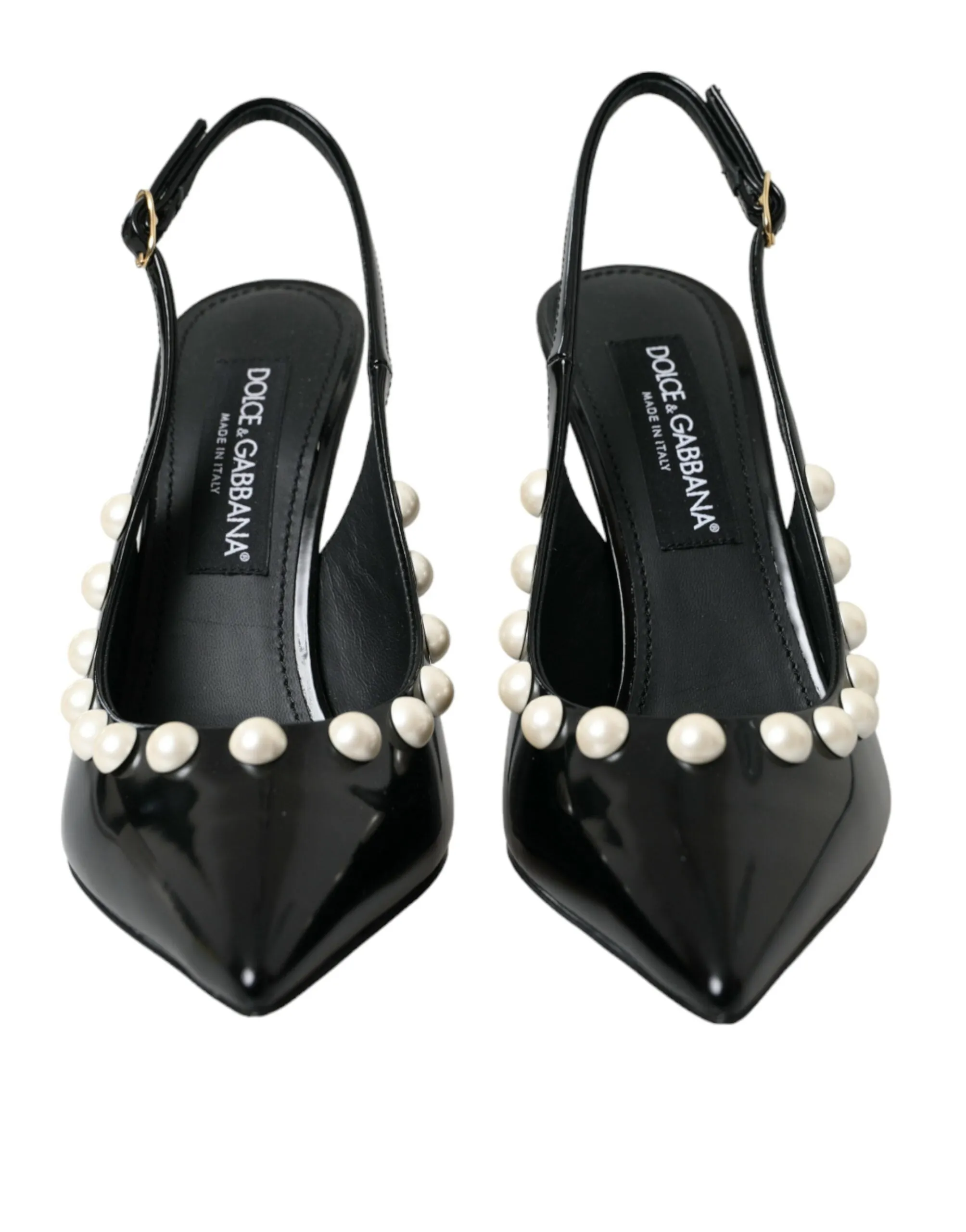 Dolce & Gabbana Slingback Pumps In Black Leather