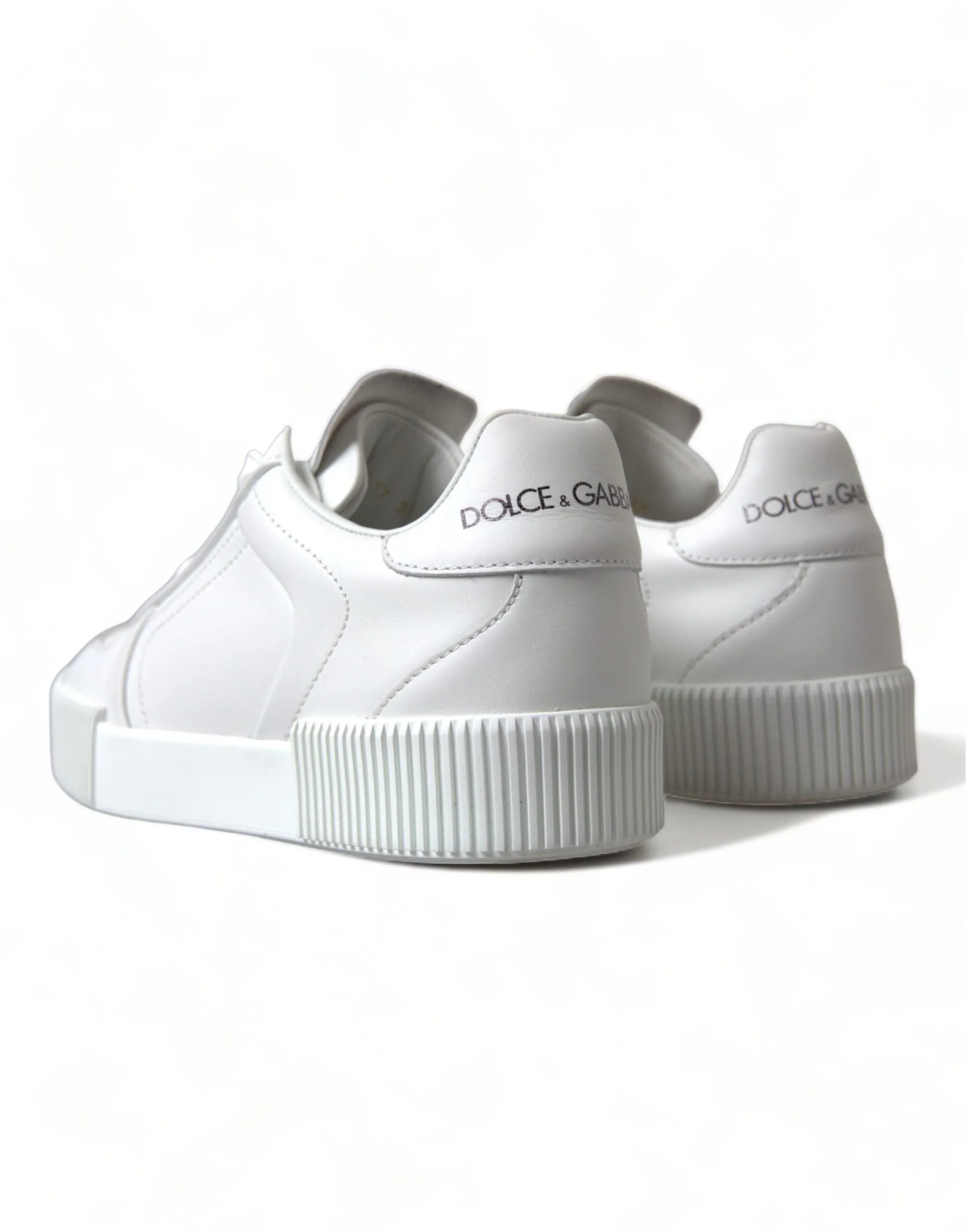 Dolce & Gabbana White Leather Miami Logo Womens Sneakers Shoes