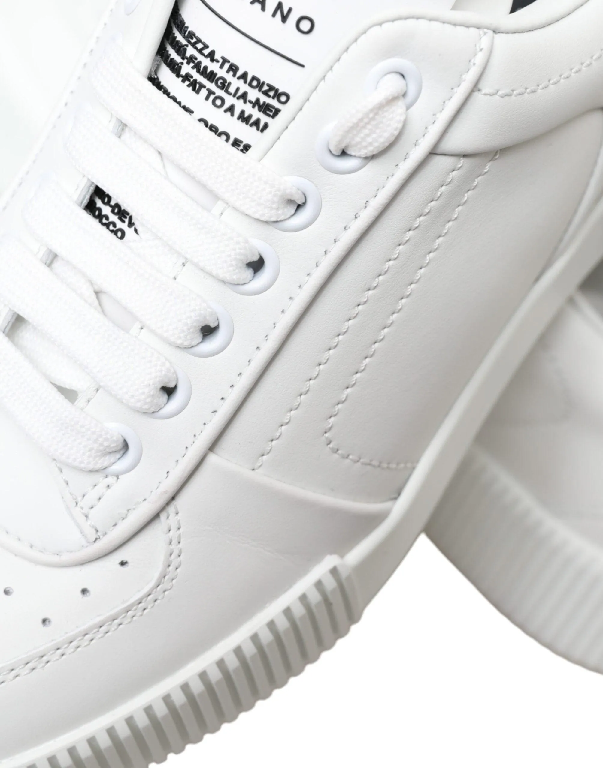 Dolce & Gabbana White Leather Miami Logo Womens Sneakers Shoes