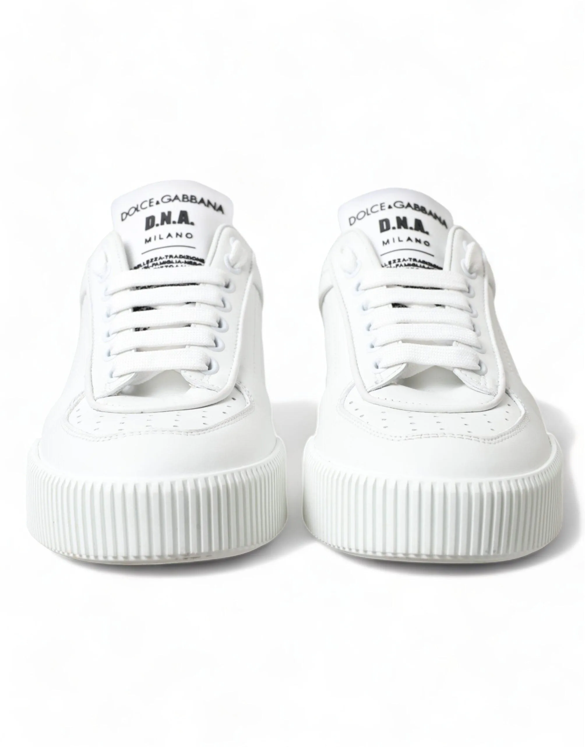 Dolce & Gabbana White Leather Miami Logo Womens Sneakers Shoes