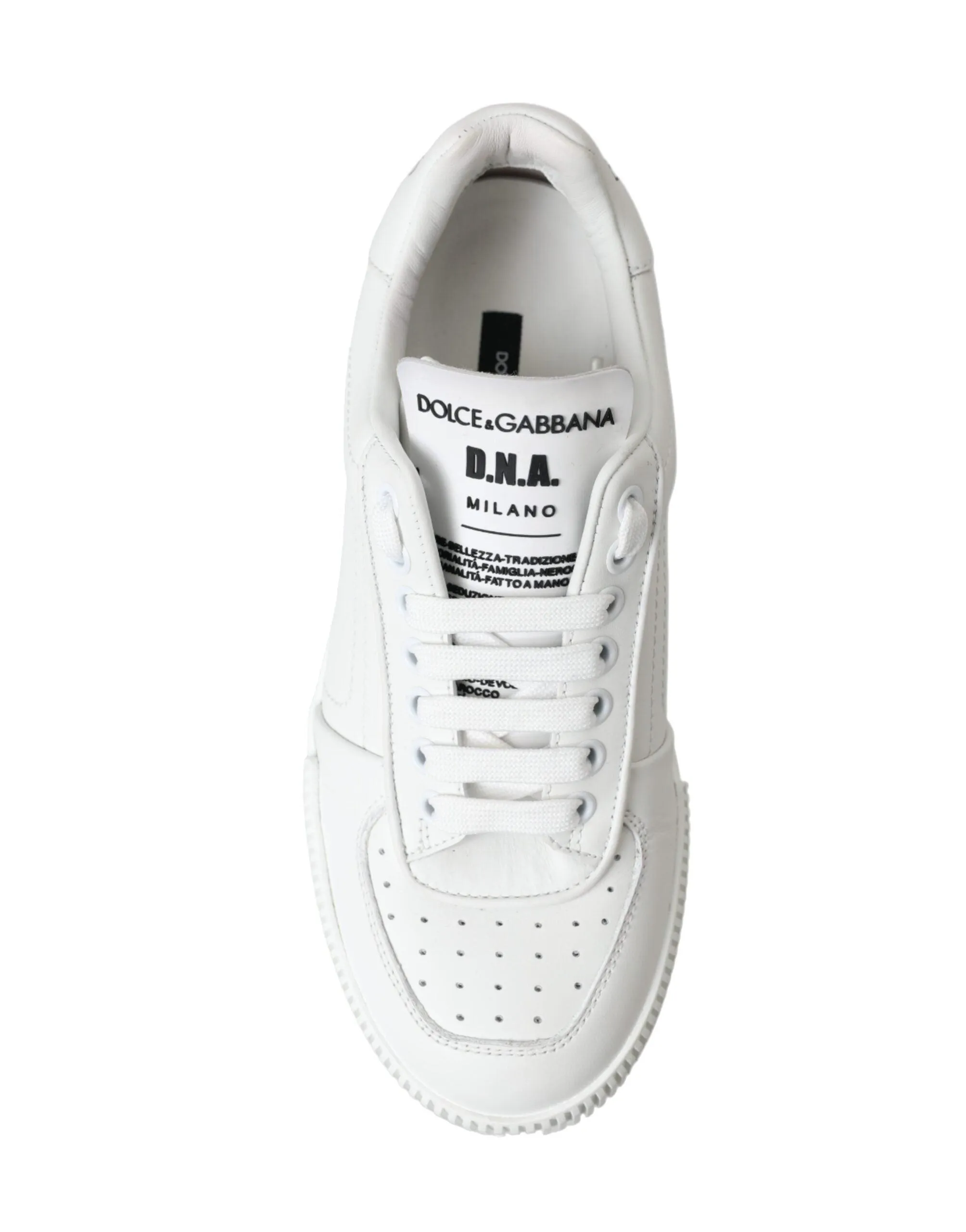 Dolce & Gabbana White Leather Miami Logo Womens Sneakers Shoes