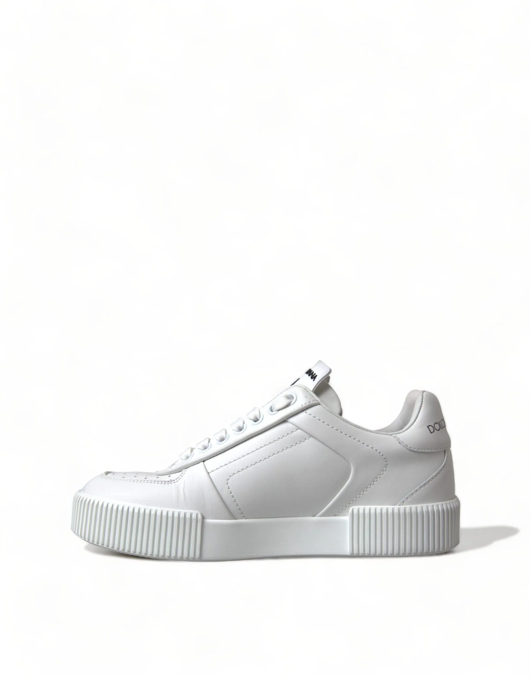 Dolce & Gabbana White Leather Miami Logo Womens Sneakers Shoes