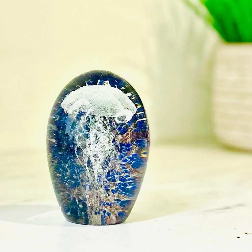 Dome Glow in The Dark Jellyfish Paperweight 11, Midnight