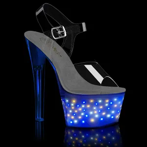 ECHOLITE-708 Pleaser Clear/White Glow Sexy Platform Shoes (Pole Dancing Heels)