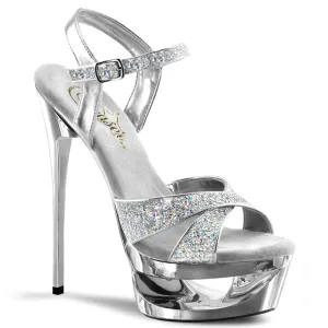 ECLIPSE-619G Pleaser Silver Sexy Platform Shoes (Pole Dancing Heels)