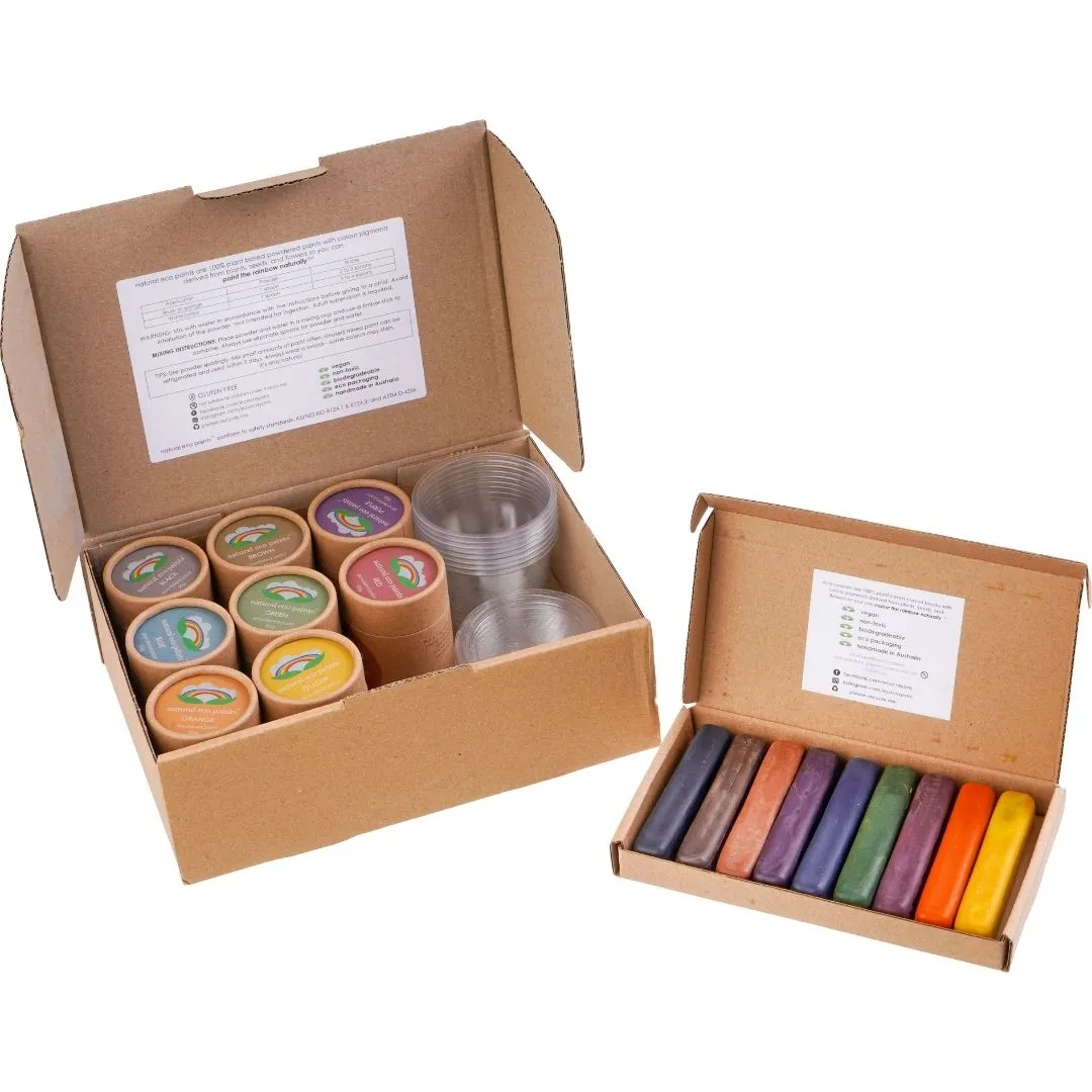 Eco Art & Craft - Eco Art Bundle: Eco Crayons Sticks And Natural Eco Paints