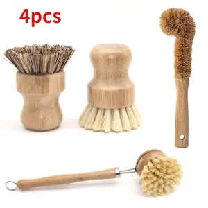 Eco-Friendly Bamboo Cleaning Brush Set