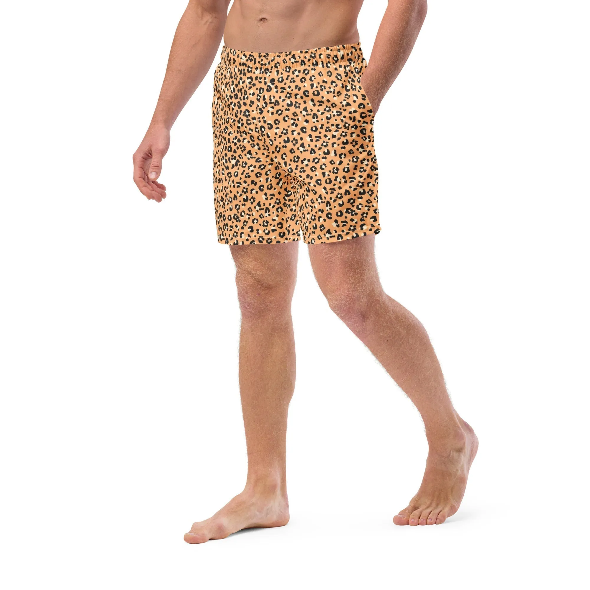 ECO MEN'S SWIM SHORTS | ORANGE LEOPARD