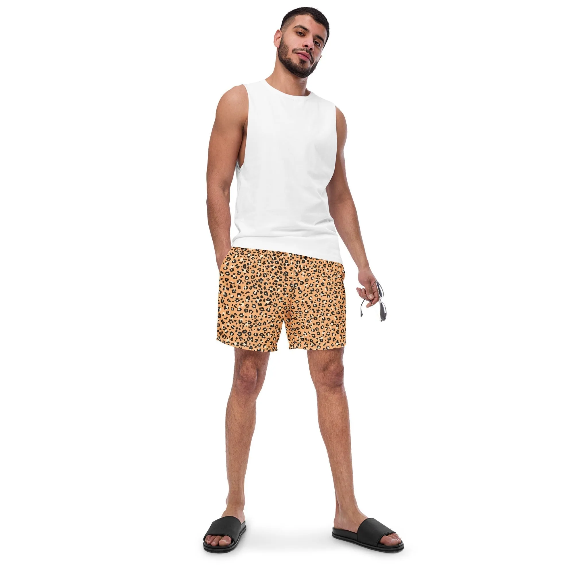 ECO MEN'S SWIM SHORTS | ORANGE LEOPARD
