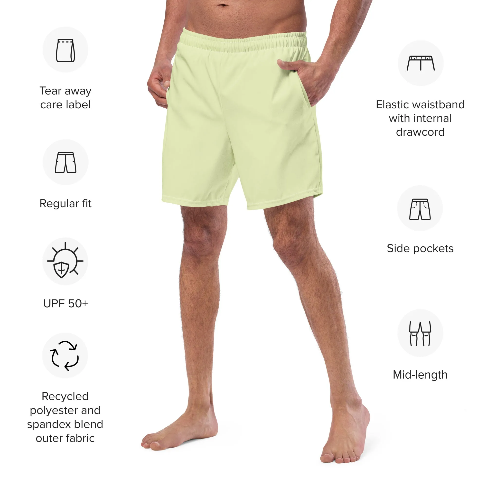 ECO MEN'S SWIM SHORTS | PASTEL LIME