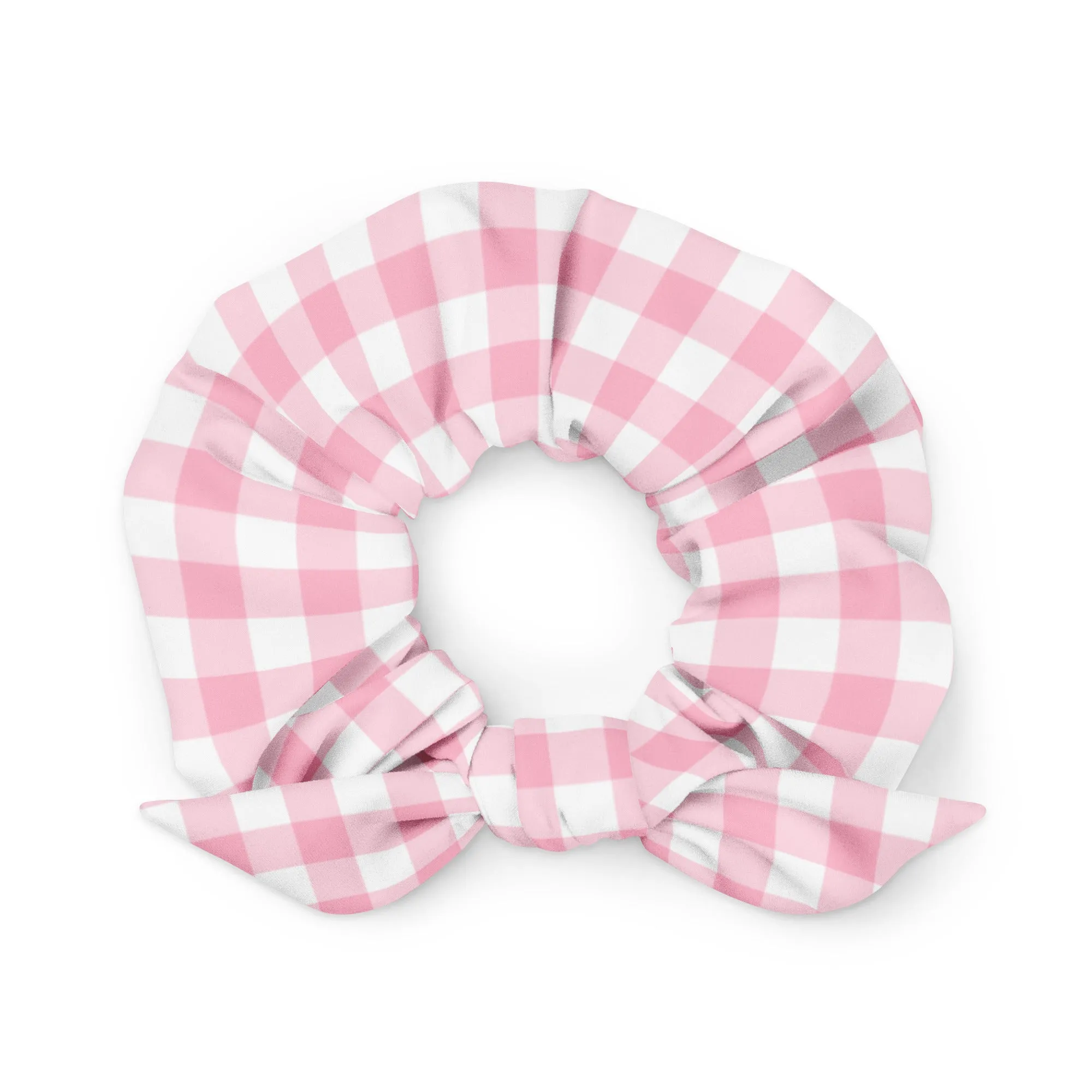 ECO SCRUNCHIE - PINK GINGHAM