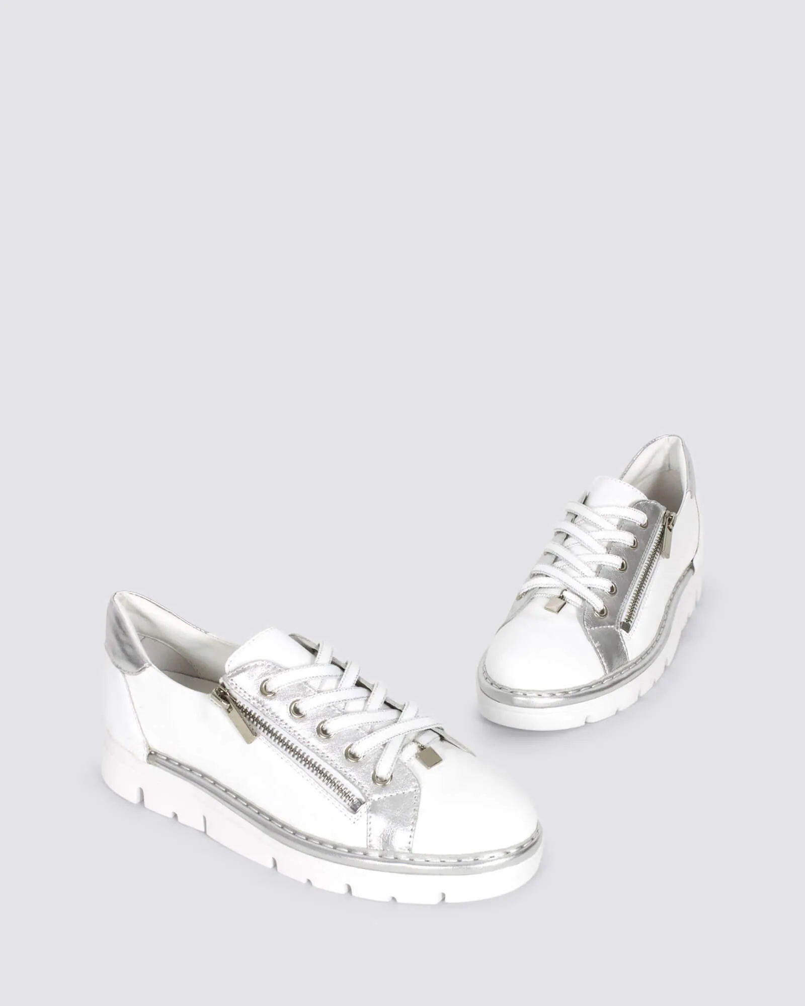ELOS SNEAKERS WHITE/SILVER LEATHER
