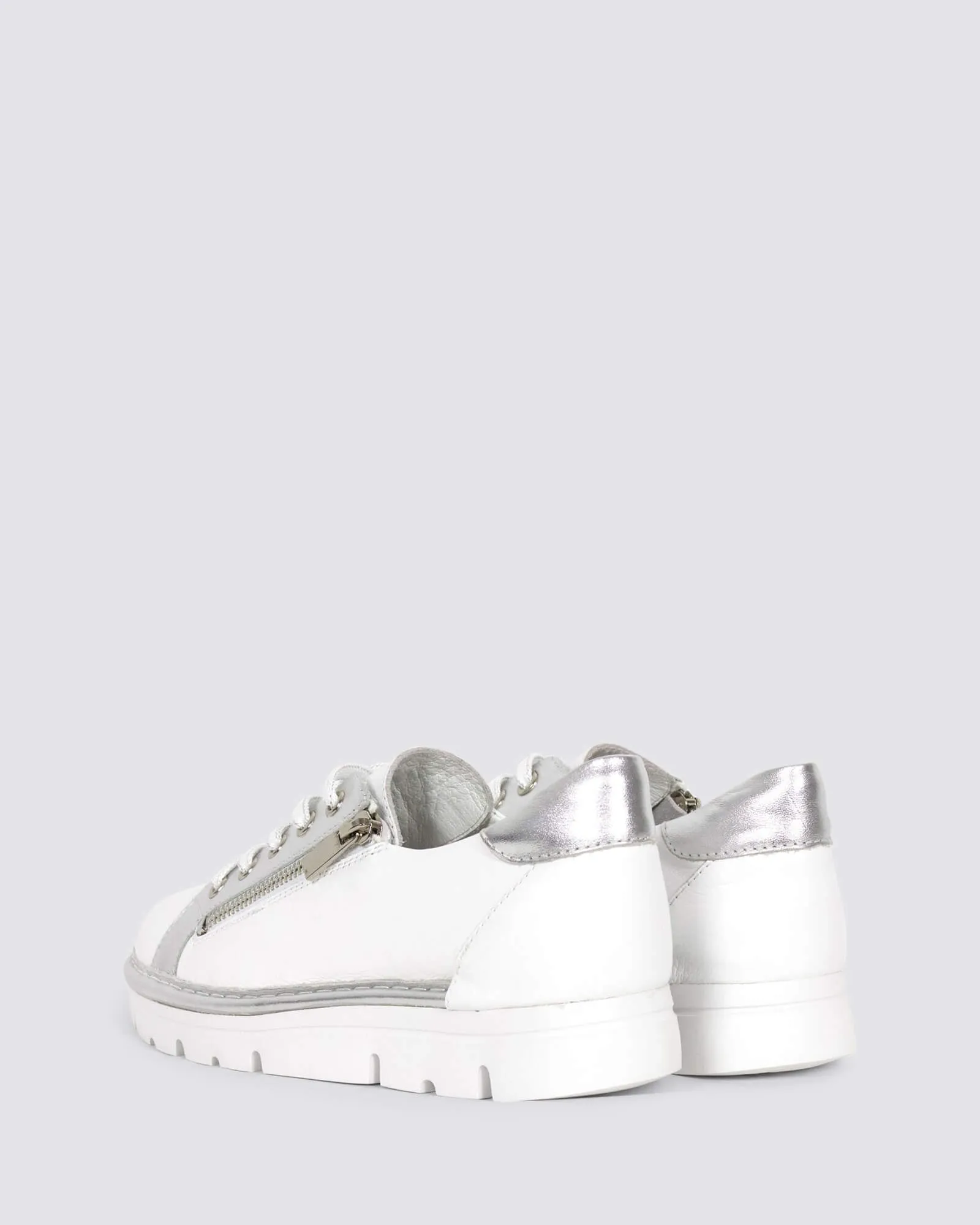 ELOS SNEAKERS WHITE/SILVER LEATHER