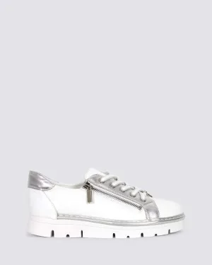ELOS SNEAKERS WHITE/SILVER LEATHER