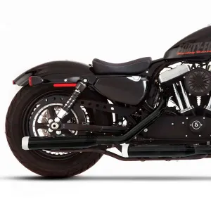 Escape Rinehart Racing 3″ Slip Ons Negro / Cromo para Harley Davidson '14-'21 Sportster (Colas)