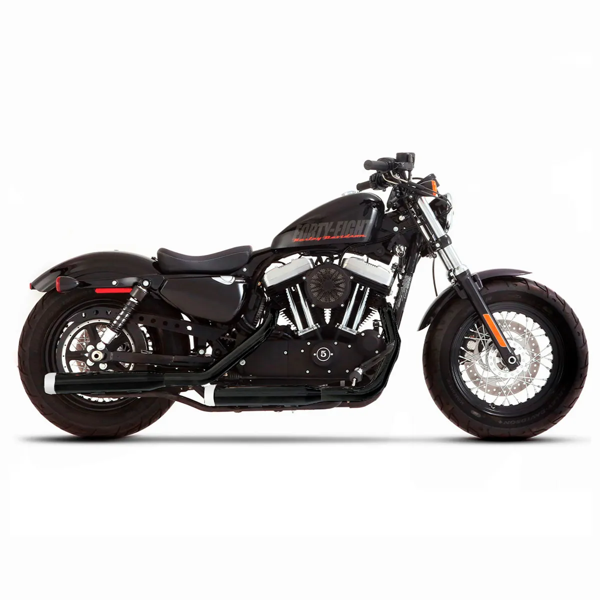 Escape Rinehart Racing 3″ Slip Ons Negro / Cromo para Harley Davidson '14-'21 Sportster (Colas)