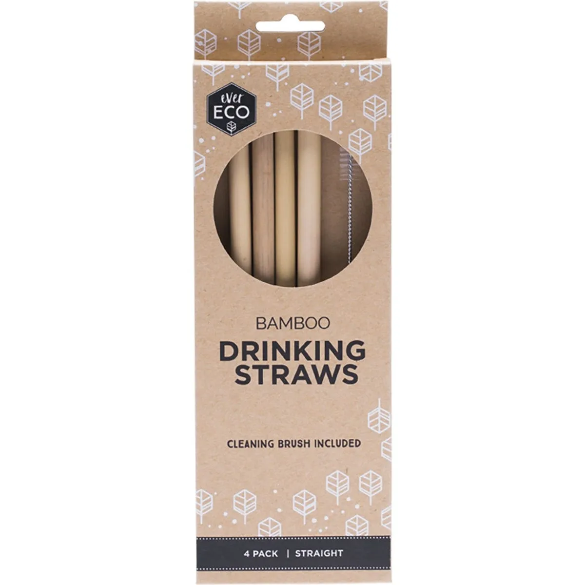 Ever Eco Bamboo Straws Straight 4pk