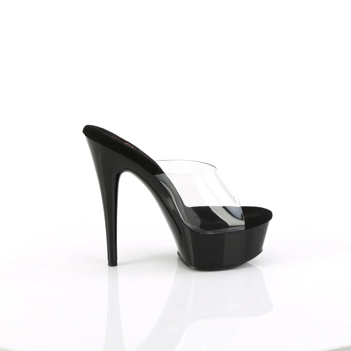 EXCITE-601 Pleaser Clear/Black Sexy Platform Shoes (Pole Dancing Heels)