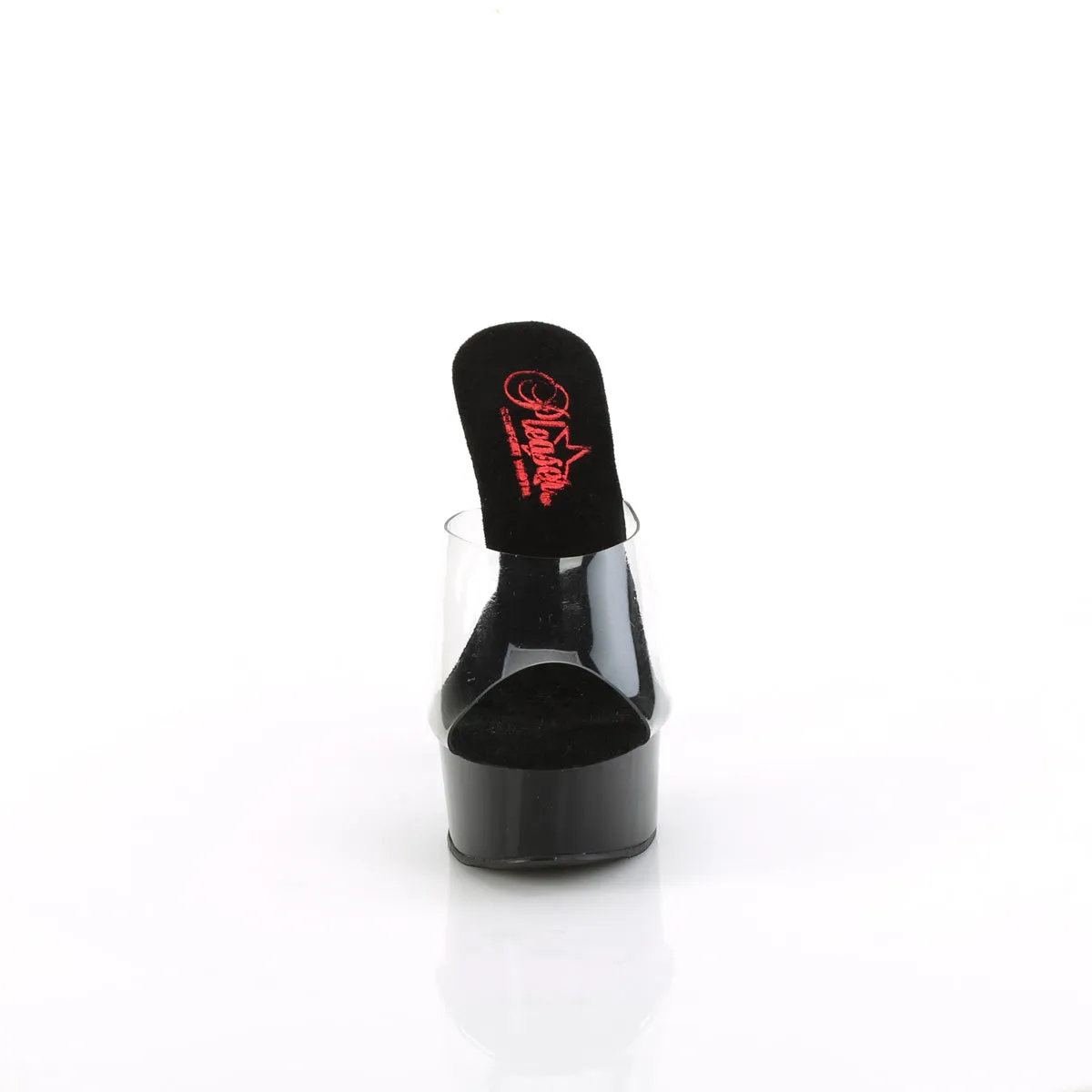 EXCITE-601 Pleaser Clear/Black Sexy Platform Shoes (Pole Dancing Heels)