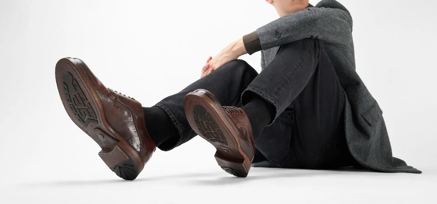EYTON raw-timber derby shoes.