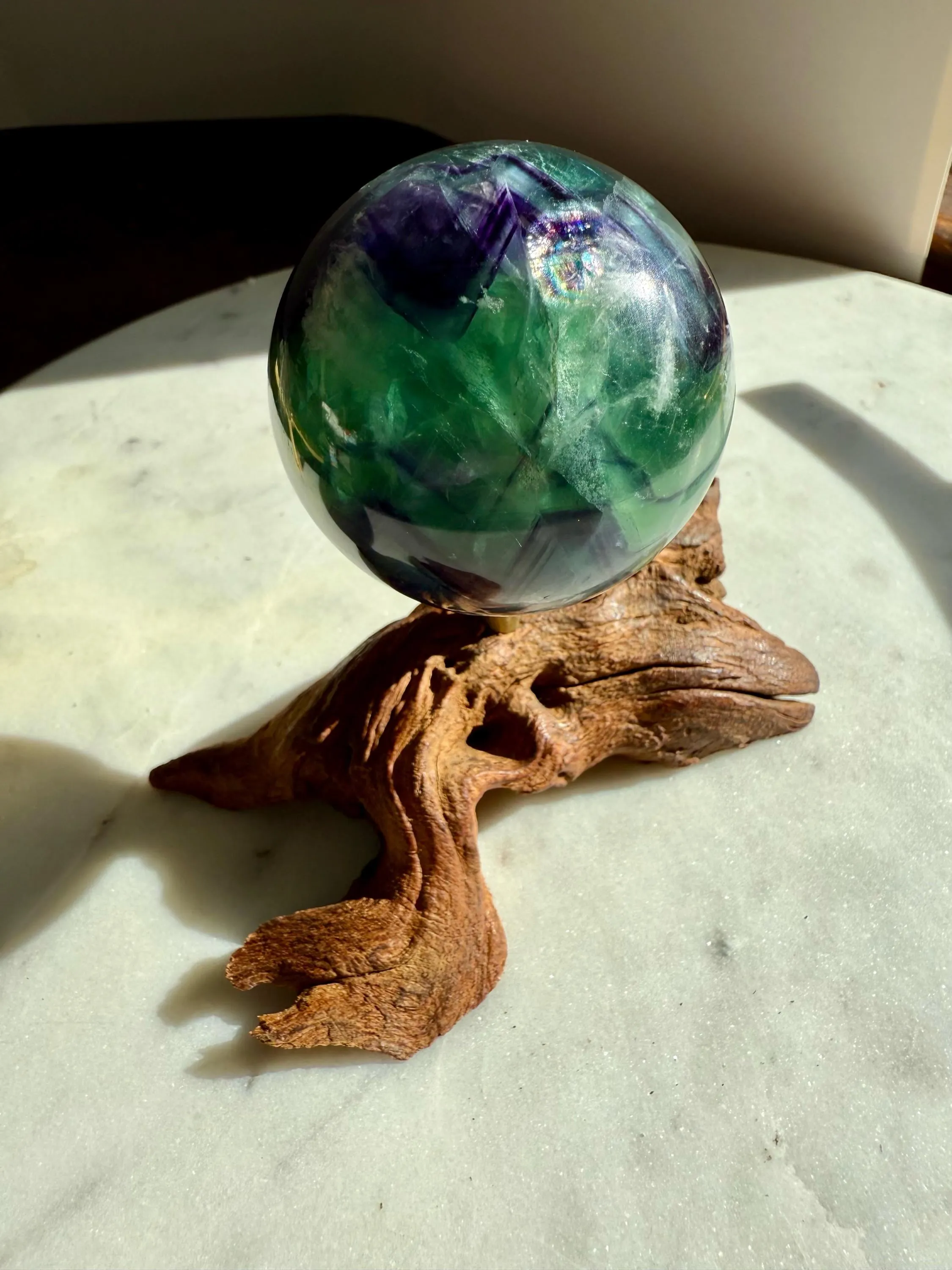 FEATHER FLUORITE SPHERE