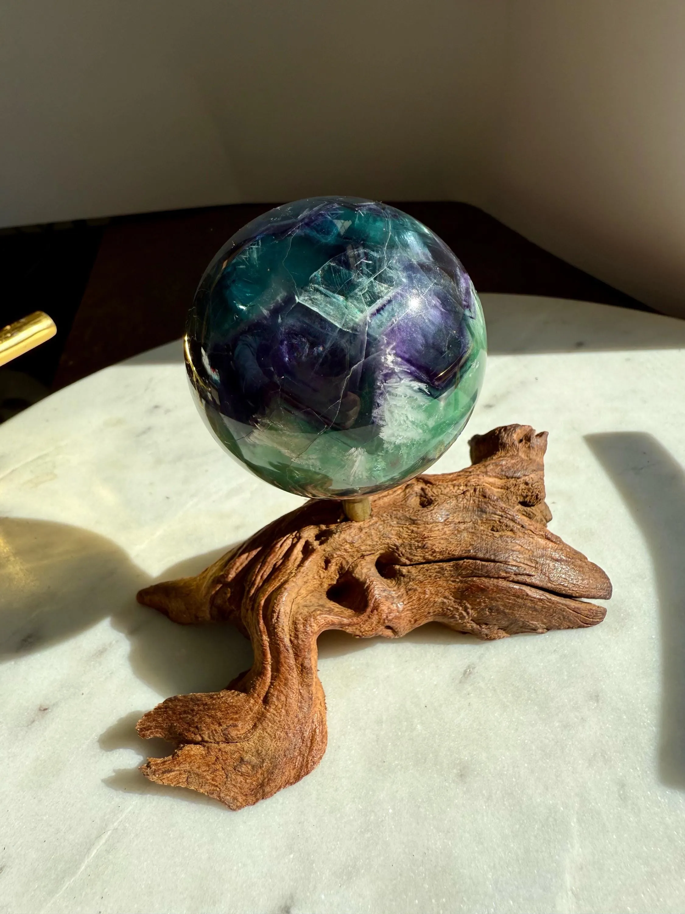 FEATHER FLUORITE SPHERE