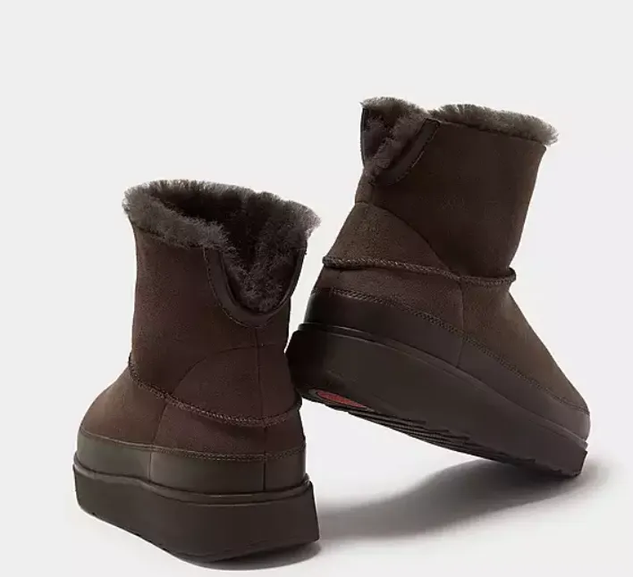 Fitflop Gen-FF Mini  D/Faced Shearling Boots In Black